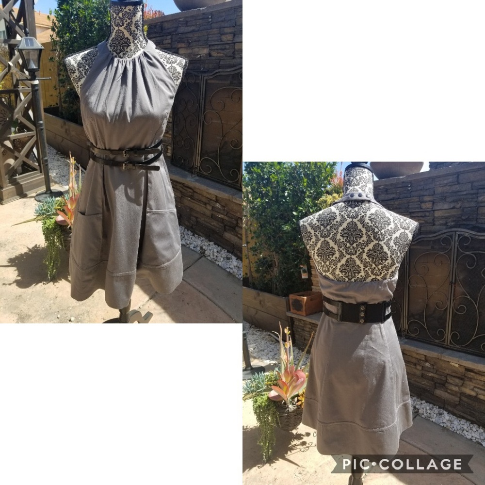 Gray halter dress
